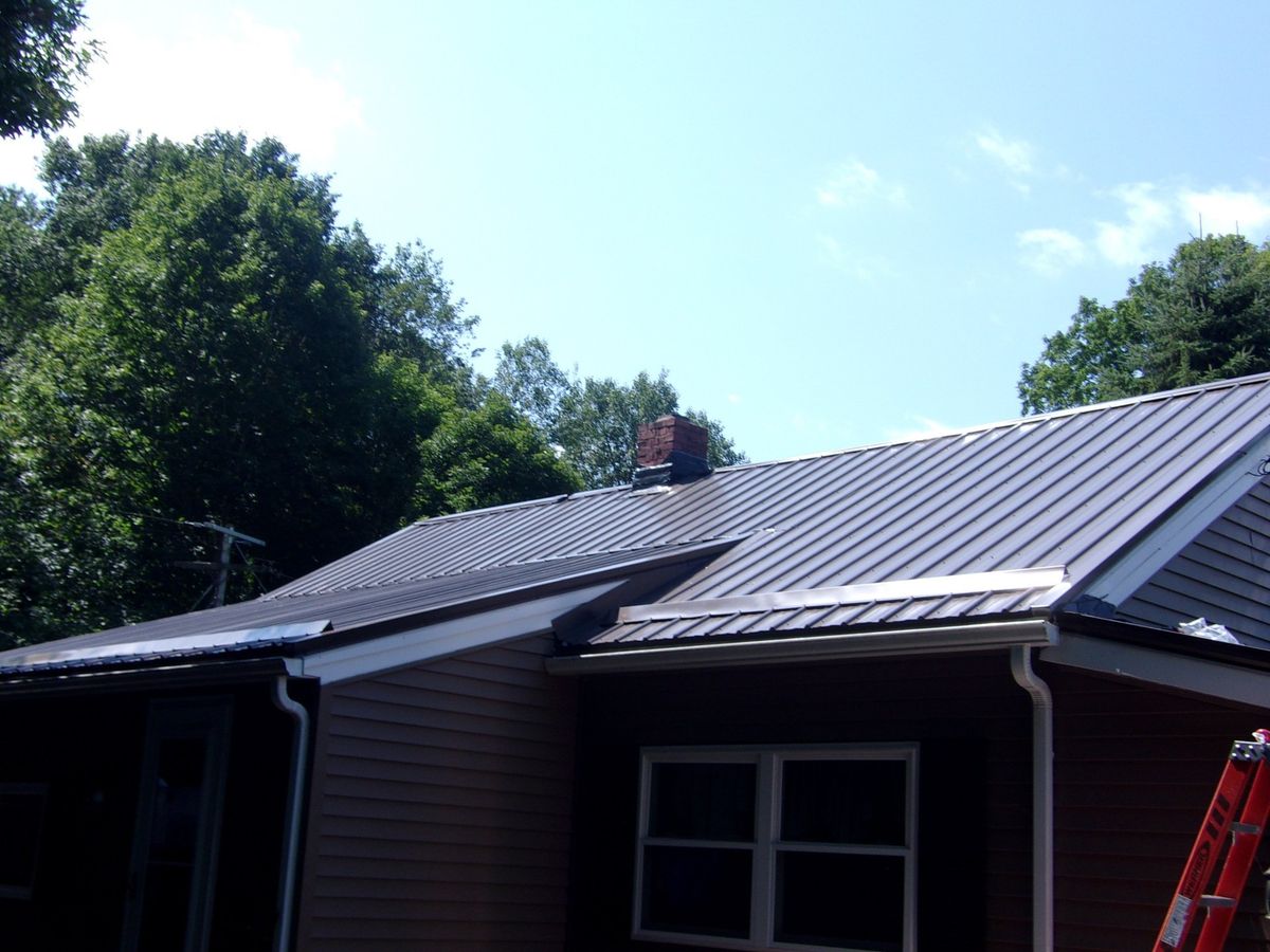 New Burnished Slate standing-seam metal roof